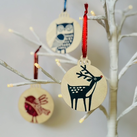 Handmade Painting and Lino print by Lisa Brodie